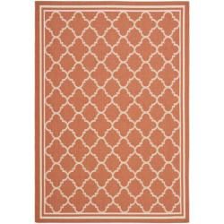 Poolside Terracotta/ Bone Indoor/ Outdoor Area Rug (6'7 x 9'6) Safavieh 5x8   6x9 Rugs