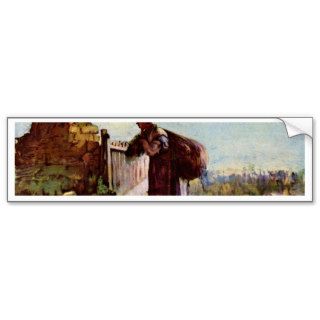 French Peasant Woman With Bags On Their Backs Bumper Stickers