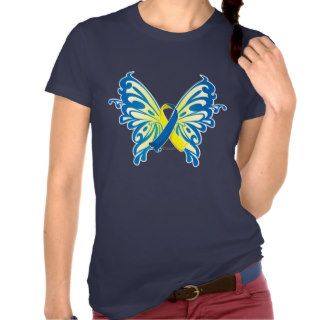 Down Syndrome Butterfly Ribbon Tshirts