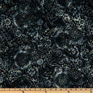 108'' Wide Tonga Batik Quilt Backing Floral Black Fabric By The Yard