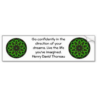 Henry David Thoreau Motivational Dream Quotation Bumper Sticker