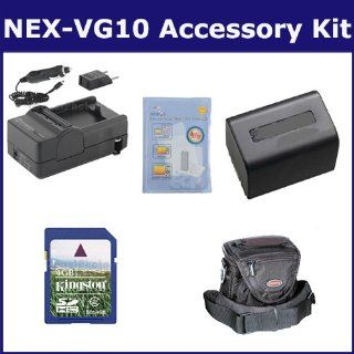 Sony NEX VG10 Camcorder Accessory Kit includes SDNPFV70 Battery, SDM 109 Charger, KSD4GB Memory Card, ST60C Case, ZELCKSG Care & Cleaning  Camera & Photo