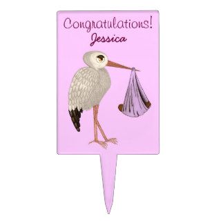Classic Stork (Pink) 2 (Baby Shower) Cake Toppers