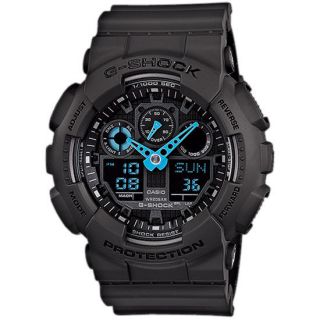 G  Shock Ga100c 8A Watch Grey/Neon Blue One Size For Men 230923182