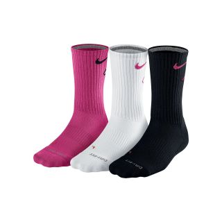 Nike 3 pk. Dri FIT Crew Socks, Pink, Mens