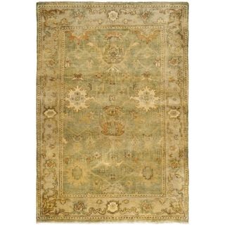 Safavieh Hand knotted Oushak Green/ Beige Wool Rug (4 X 6)