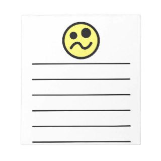 Yelllow Confused Smiley Face Notepad