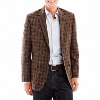 Haggar Collections Plaid Sport Coat, Chocolate (Brown), Mens