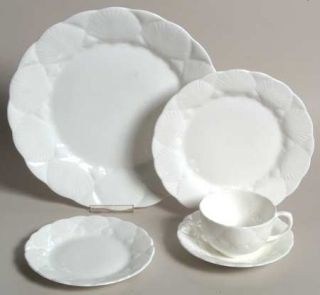 Wedgwood Oceanside 5 Piece Place Setting, Fine China Dinnerware   Embossed Fan S