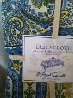 April Cornell Blue Paisley Tablecloth 60" X 104"  