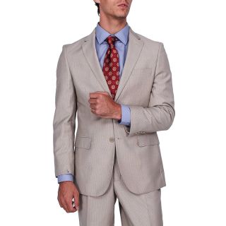 Mens Modern Fit Tan Micro stripe 2 button Suit