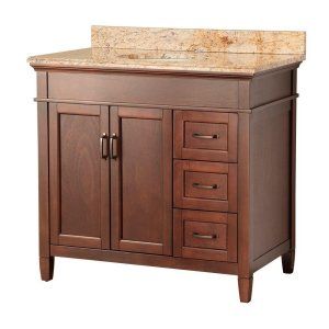 Foremost ASGASETS3722DR Mahogany Ashburn 37 Vanity with Vanity Top in Stone Eff
