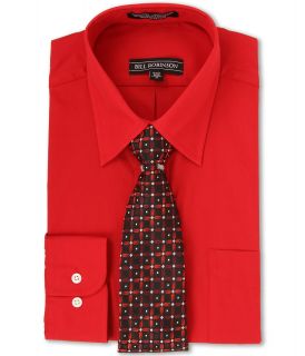 Bill Robinson Shirt Tie Box Set Mens Long Sleeve Button Up (Red)