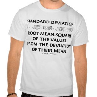 Standard Deviation Root Mean Square Of Values Tshirts