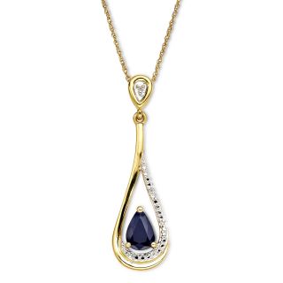 Blue Sapphire & Diamond Accent 10K Gold Pendant, Womens
