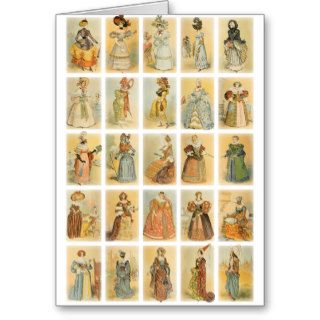 Vintage Paris Fashion (middle ages to 19th century Greeting Cards