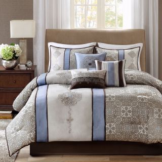 Madison Park Trenton 7 pc. Jacquard Comforter Set, Taupe