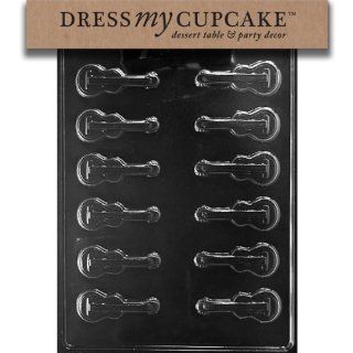 Dress My Cupcake DMCJ107SET Chocolate Candy Mold, Guitar Pieces, Set of 6 Kitchen & Dining