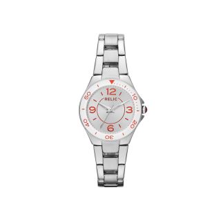 RELIC Jayden Womens Stainless Steel White and Red Dial Watch