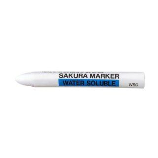 Sakura Industrial Water Soluble Crayon Marker, 5/8" Diameter x 5" Length, 14 to 122 Degrees F, White (Box of 10)