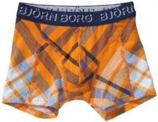 Bjorn Borg Boys 2 7 Cyber Checks Boxer Brief, Neon Orange, 122 128 Clothing