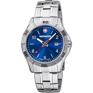 Wenger Men's Platoon Blue Dial Stainless Steel Watch   0941.104 Wenger Men's Wenger Watches