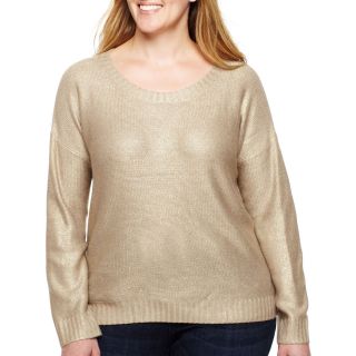 LIZ CLAIBORNE Shimmer Sweater   Plus, Womens