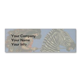 Vintage Zebra with Art Nouveau Woman Rider Business Card Templates
