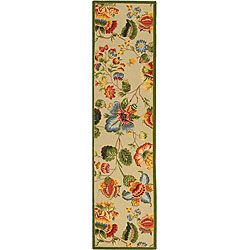 Hand hooked Transitional Sage Wool Runner (2'6 x 10') Safavieh Runner Rugs