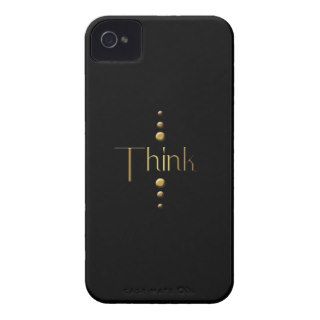 3 Dot Gold Block Think & Black Background iPhone 4 Case