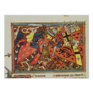 Battle between Crusaders and Moslems Poster