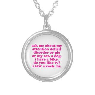 Attention Deficit Disorder Quote ADD ADHD   Pink Jewelry