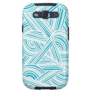 Cool Blue Fun Doodle Lines Galaxy S3 Covers