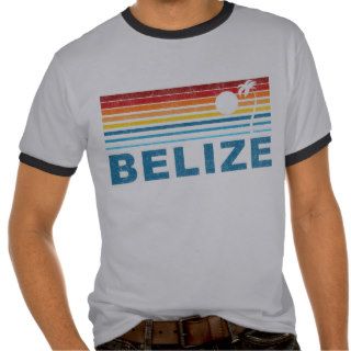 Retro Palm Tree Belize T shirt