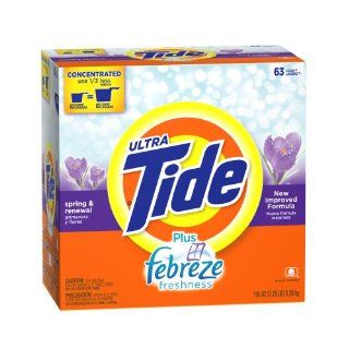 Tide Ultra with Febreze Freshness Spring and Renewal Scent Powder, 63 Loads, 116 Ounce Health & Personal Care