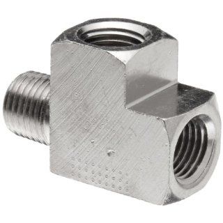 Polyconn PC127NB 2 Nickel Plated Brass Pipe Fitting, Run Tee, 1/8" NPT (Pack of 10) Industrial Pipe Fittings