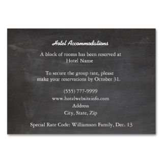 Chalkboard Black Wood Hotel Enclosure Cards Business Card