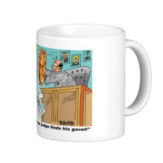 Judge Banging Pair Of Cymbals On Bench Mugs