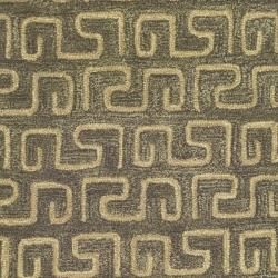 Handmade Puzzles Brown/ Gold New Zealand Wool Rug (2'6 x 10') Safavieh Runner Rugs