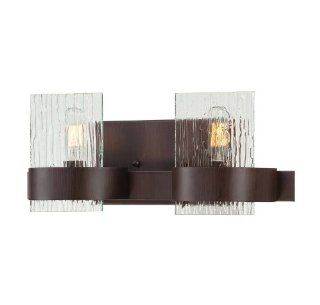 Savoy House 8 3512 2 129 Bath with Hammered Shades, Espresso Finish   Vanity Lighting Fixtures  