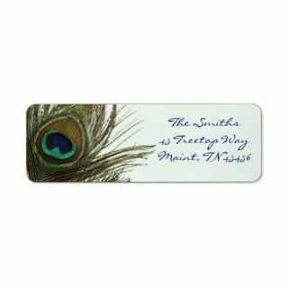 Peacock Feather Return Address Labels