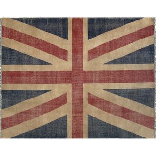 EORC Hand knotted Union Jack British Flag Wool Rug (8' x 10') EORC 7x9   10x14 Rugs