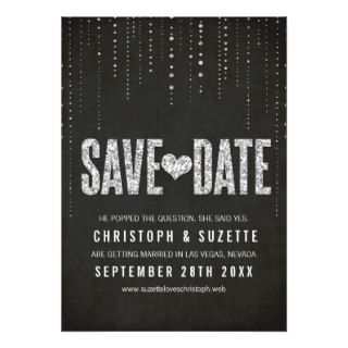 Glitter Look Save The Date Announcement
