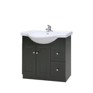 Dreamwerks 32 in. Semi Contemporary Vanity in Expresso with Marble Vanity Top in White DISCONTINUED MWT103