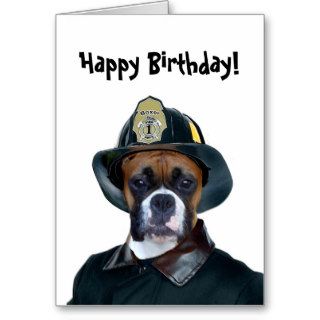 Happy Birthday Fireman boxer greeting card