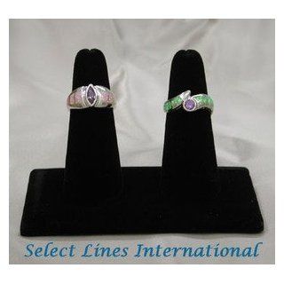 NEW Black Velvet 2 Finger Ring Stand Jewelry Display   Jewelry Towers