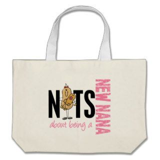 Nuts About Being A New Nana 1 Pink Canvas Bag