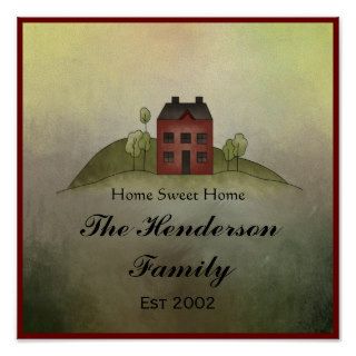 Home Sweet Home Family Name Wall Print