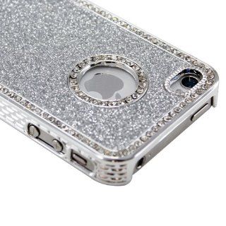 Sliver Luxury Bling Glitter Diamond Chrome Rhinestone Hard Case for iPhone 4 4G 4S Cell Phones & Accessories