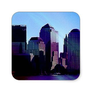 New York, purple effect Square Stickers
